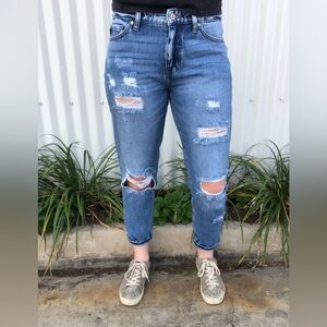 KanCan High Rise Distressed Boyfriend Jeans Womens size 11/29 KC8570M 100%Cotton